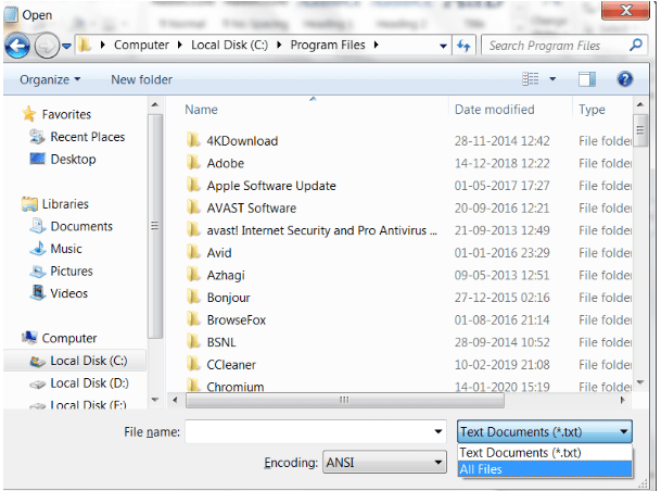 open json file windows 7