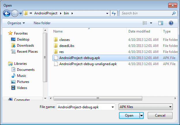 Open APK File