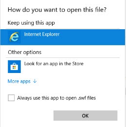 play swf files windows 10